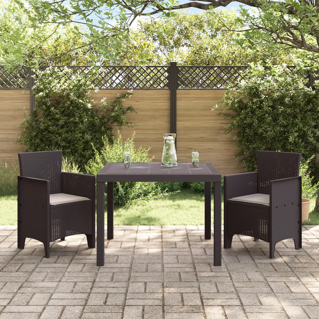 vidaXL Σετ τραπεζαρίας κήπου 3 pcs Καφέ 100 x 100 x 73 εκ
