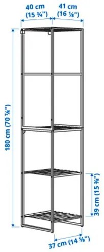 JOSTEIN ραφιέρα/εσωτερικού/εξωτερικού χώρου/μέταλλο, 41x40x180 cm 094.372.00
