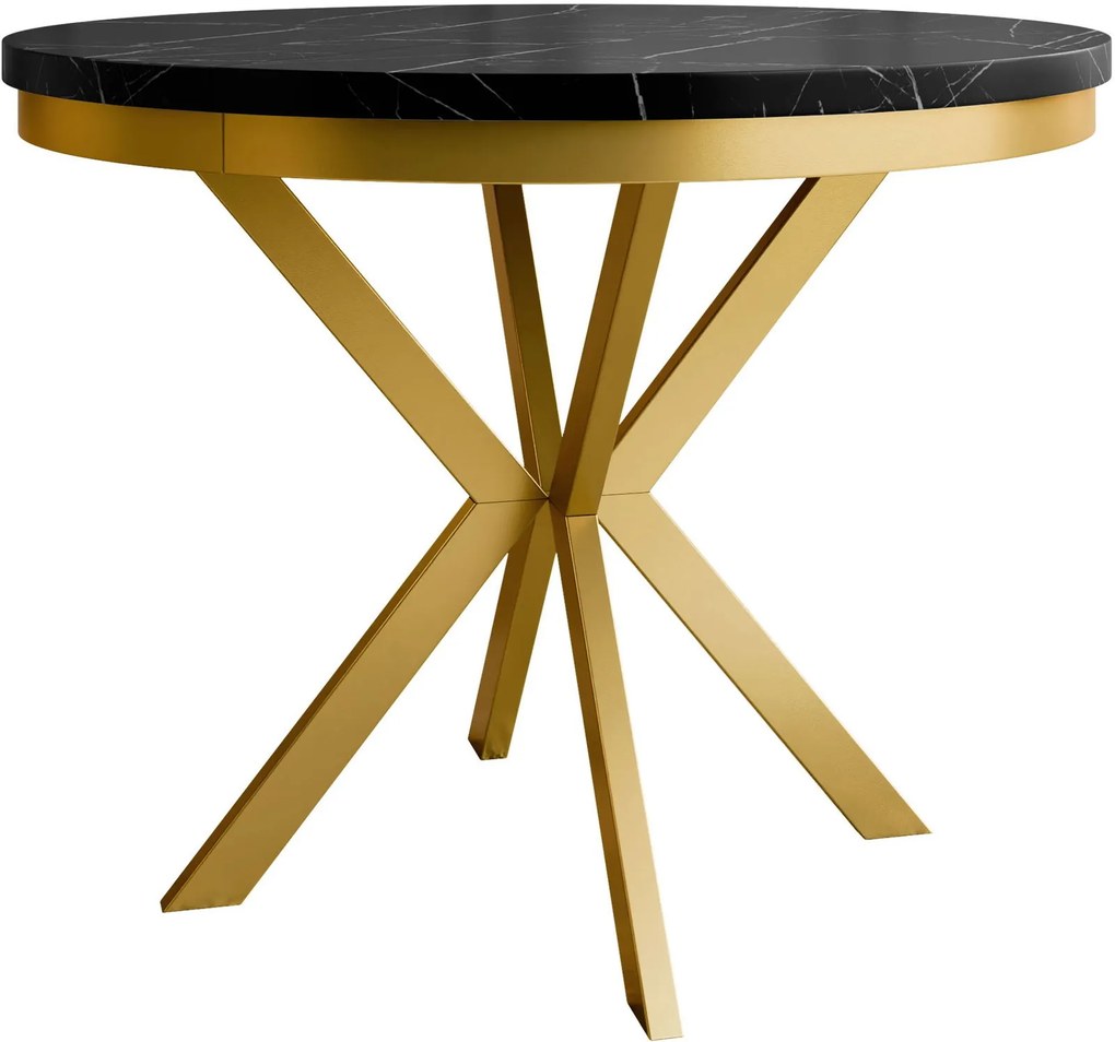 Τραπέζι Edder III 100 επεκτεινόμενο-Μαύρο Μάρμαρο