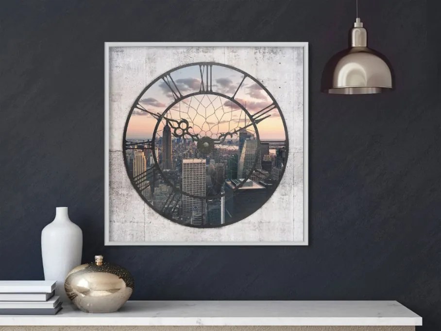 Αφίσα - City Clock (Square) - 30x30 - Χρυσό - Χωρίς πασπαρτού