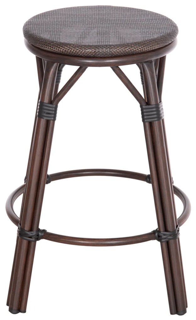 ΣΚΑΜΠΟ ΑΛΟΥΜΙΝΙΟΥ ΜΕΣ.ΥΨΟΥΣ CHINO HM6286.01 BAMBOO LOOK & TEXTILENE ΚΑΦΕ 43x43x65Υεκ (1 Τεμμάχια)