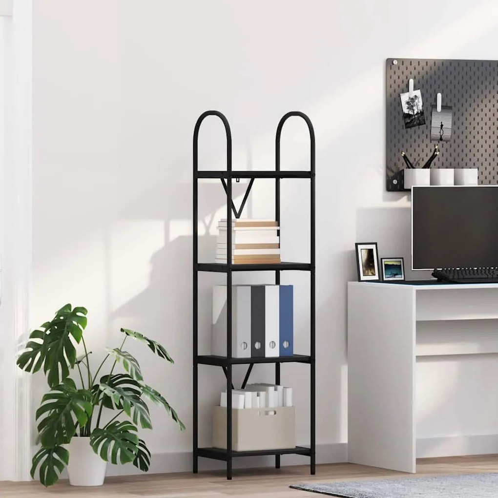 Ράφι Βιβλίων Μαύρη Οξυά 40 x 30 x 146 εκ Επεξεργασμένο ξύλο