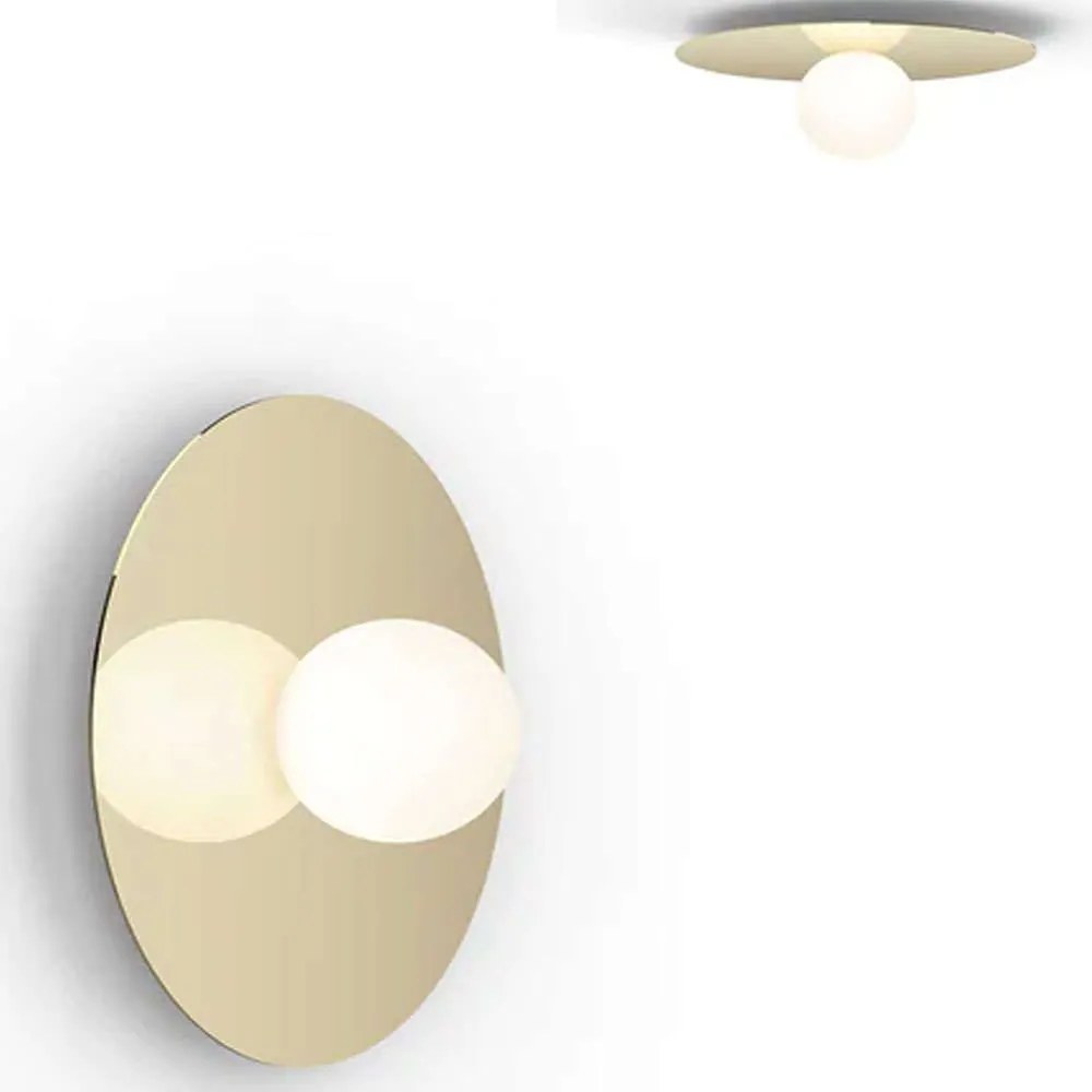 Φωτιστικό Τοίχου - Οροφής Bola Disc 12/4 10610 15,7x30,5cm Dim Led 390lm 6W Brass Pablo Designs