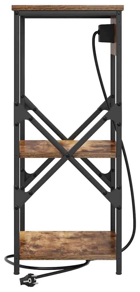 vidaXL Κομοδίνο Καπνιστό Δρύς 41 x 31 x 76 εκ. Επεξεργασμένο ξύλο