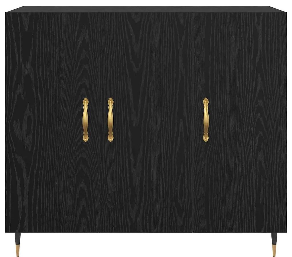 vidaXL Πλαϊνό γραφείο Μαύρη Οξυά 90 x 34 x 80 εκ. Επεξεργασμένο ξύλο