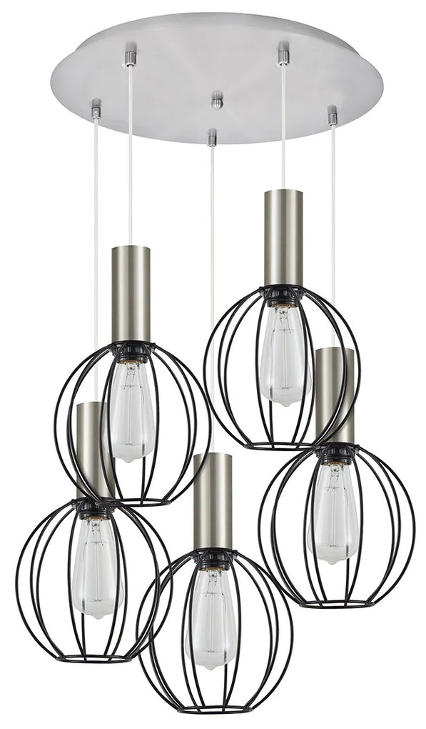 Φωτιστικό Οροφής Πολύφωτο Homelighting 77-8447 Nickel