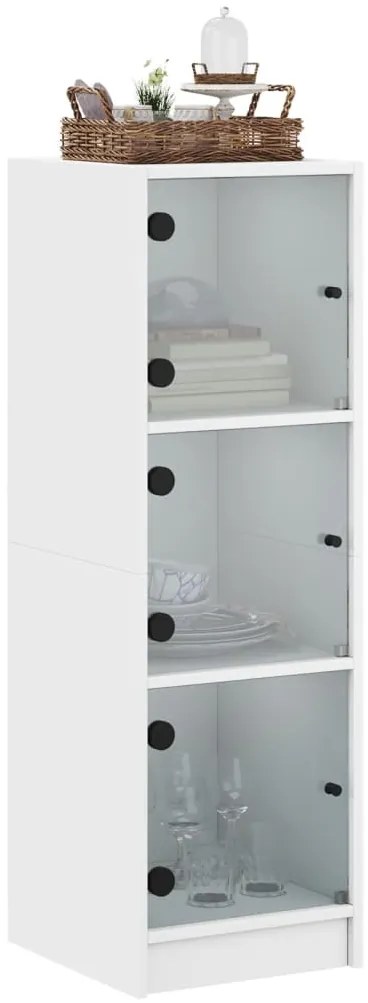 vidaXL Ντουλάπι Λευκό 35 x 37 x 109 εκ. με Γυάλινες Πόρτες