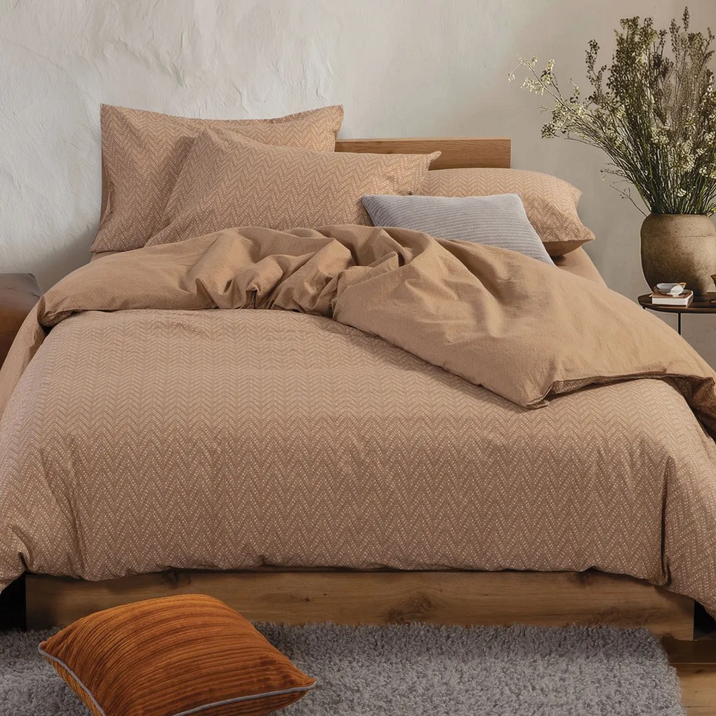Σεντόνια Υπέρδιπλα (Σετ) Nef-Nef Homeware Smart Suspen Caramel Μπεζ ΧΩΡΙΣ ΛΑΣΤΙΧΟ 240x270