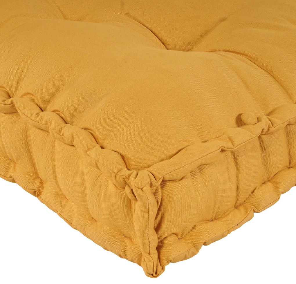 vidaXL Μαξιλάρι για καναπέ παλέτας 3 pcs Κίτρινο ύφασμα