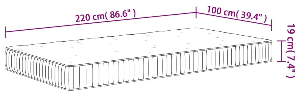 ΣΤΡΩΜΑ ΜΕ POCKET SPRINGS ΜΕΣΑΙΑ ΣΚΛΗΡΟΤΗΤΑ 100X220 ΕΚ. 372824