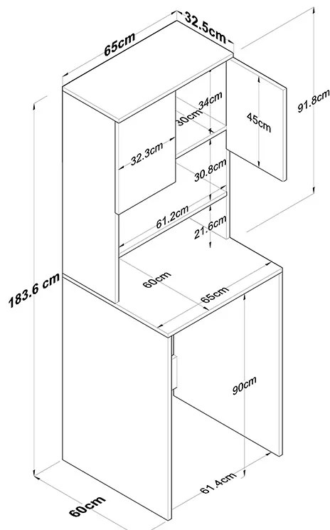 Σετ μπάνιου Rasmus pakoworld ανθρακί-φυσικό 65x60x183.6εκ.