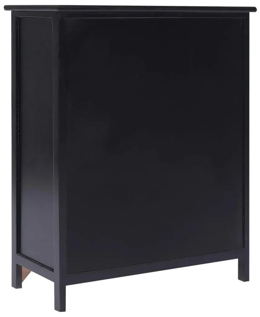 Βοηθητική Συρταριέρα Μαύρη 60x30x75 εκ. από Ξύλο Παυλώνιας - Μαύρο