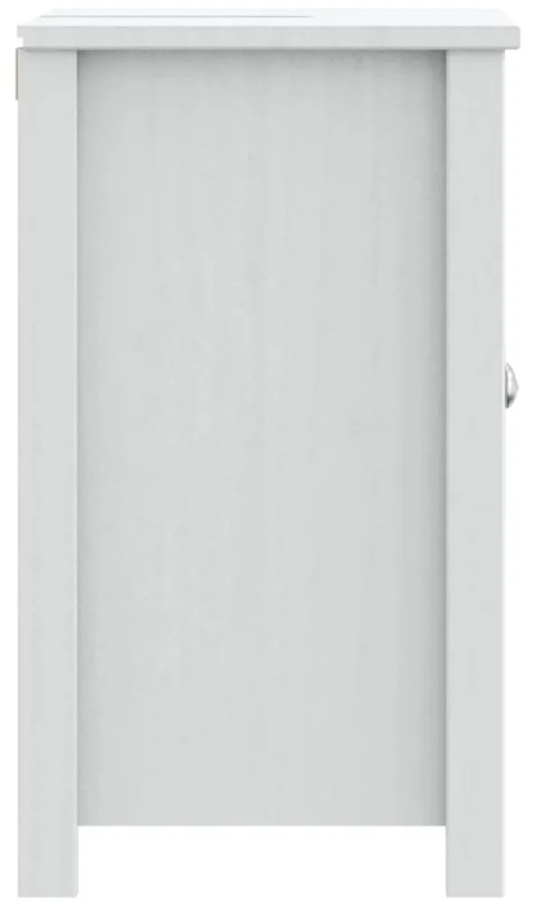 vidaXL Ντουλάπι Νιπτήρα BERG Λευκό 60 x 34 x 59 εκ. Μασίφ Ξύλο Πεύκου