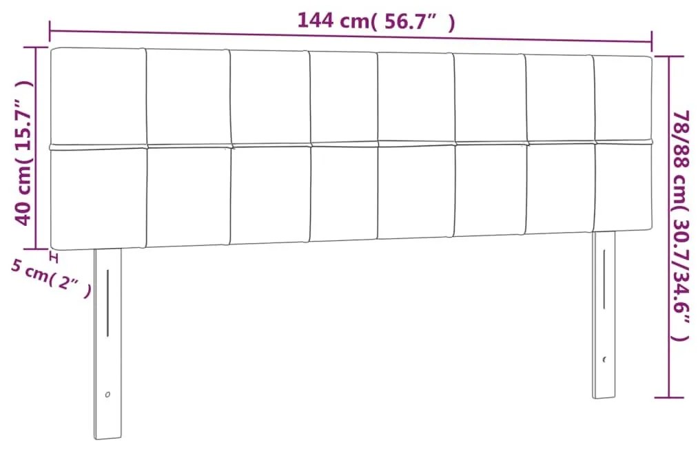 Κεφαλάρι Κρεβατιού LED Μπλε 144x5x78/88 εκ. Υφασμάτινο - Μπλε