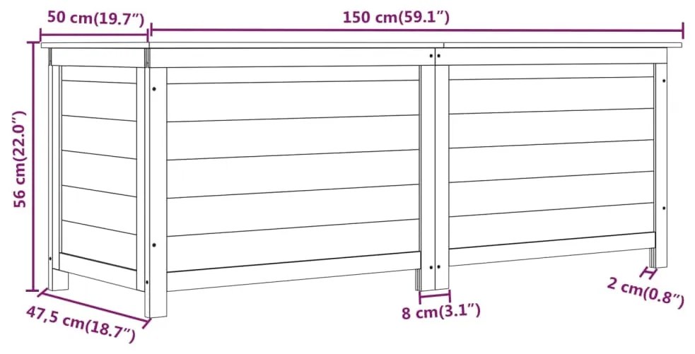 Κουτί Μαξιλαριών Εξ. Χώρου 150x50x56 εκ. από Μασίφ Ξύλο Ελάτης - Καφέ