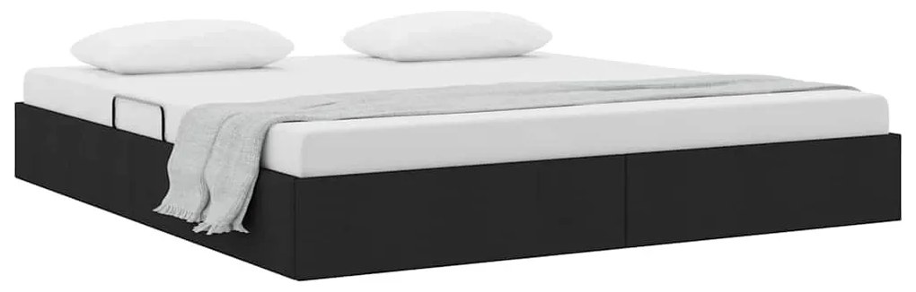 vidaXL Κρεβάτι Αποθήκης με στρώμα Μαύρο 160 x 200 cm ύφασμα