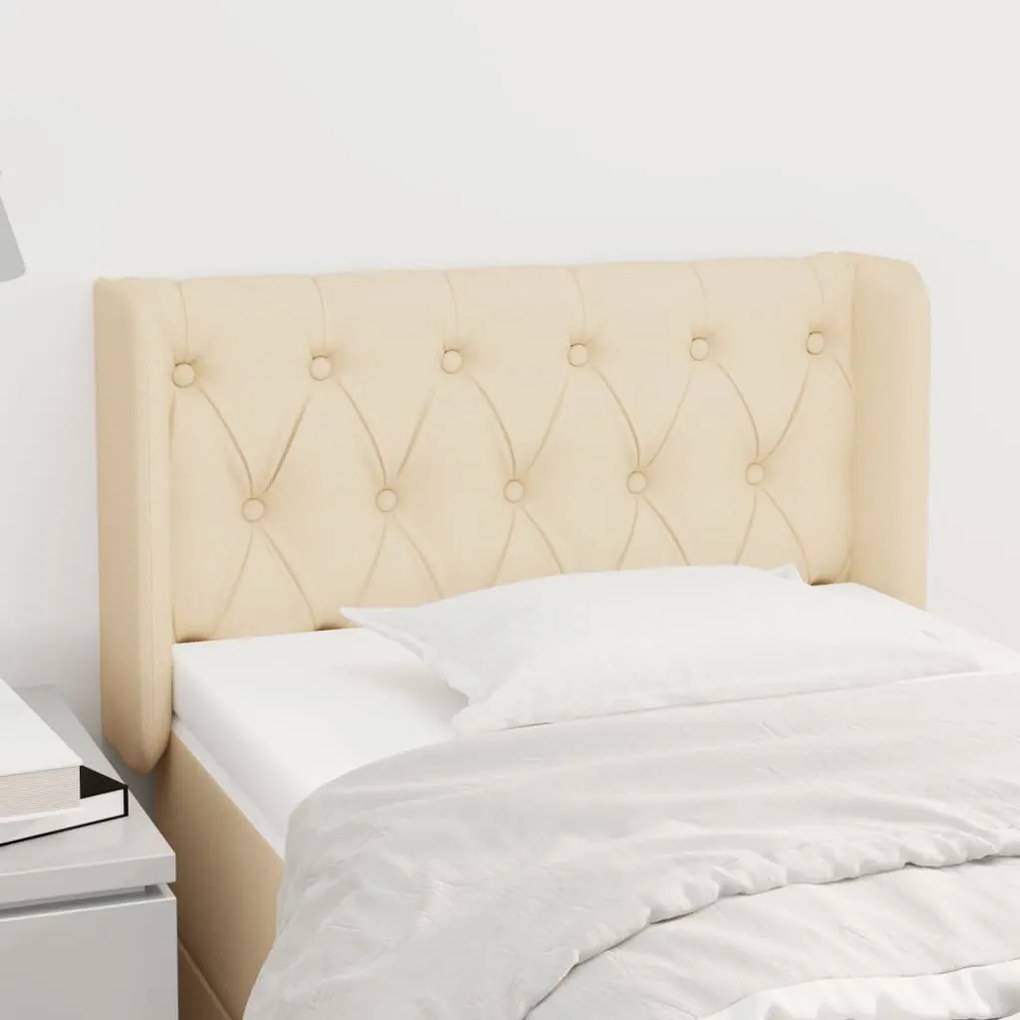 vidaXL Κεφαλάρι με Πτερύγια Κρεμ 83x16x78/88 εκ. Υφασμάτινο