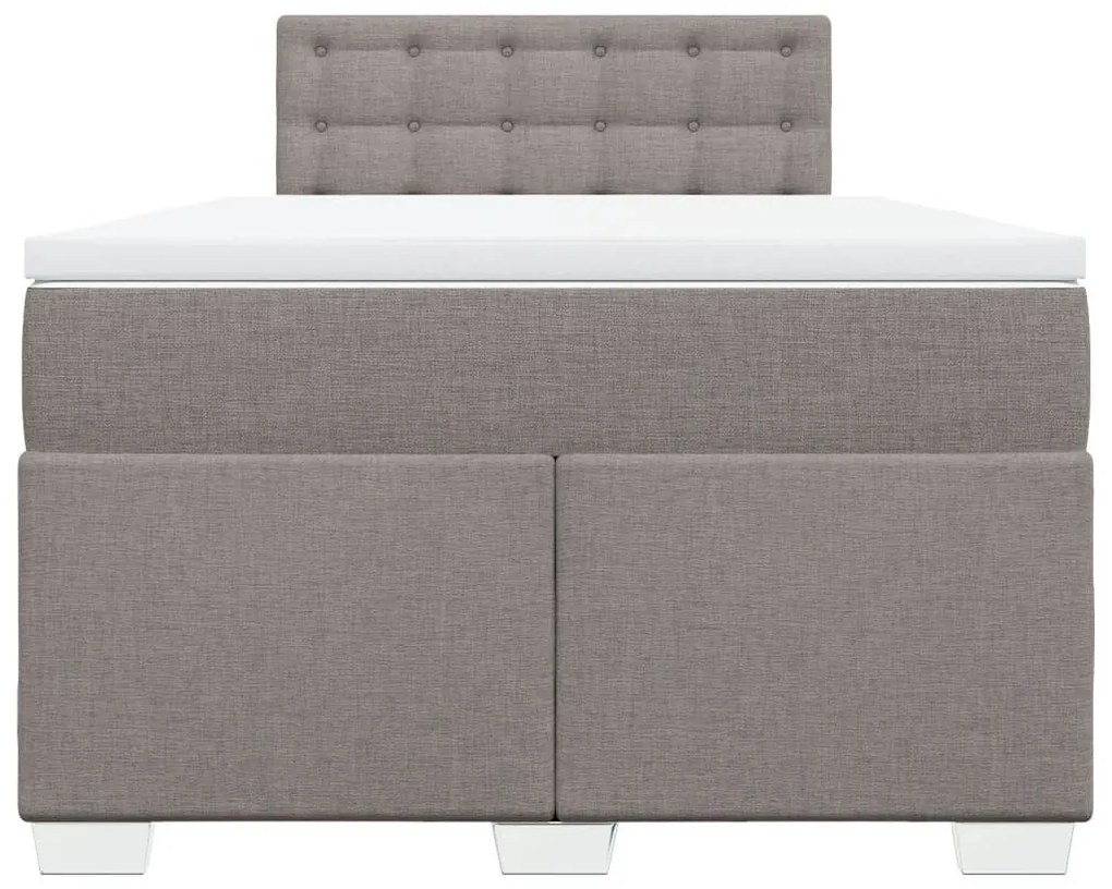 Κρεβάτι Boxspring με Στρώμα Taupe 120x190 εκ. Υφασμάτινο - Μπεζ-Γκρι