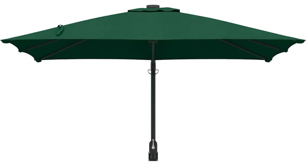 vidaXL Ομπρέλα Κήπου Πράσινο, Μαύρο 248.5 x 247.5 x 160 εκ.