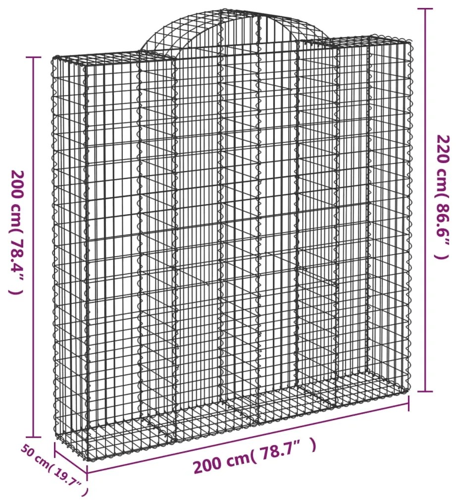 vidaXL Συρματοκιβώτια Τοξωτά 13 τεμ. 200x50x200/220 εκ. Γαλβαν. Ατσάλι