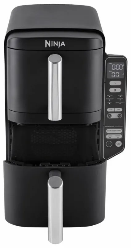 Φριτέζα θερμού αέρα Ninja SL300EU, 2470W, 7,6 l, 40-240C, 2 καλάθια, 6 προγράμματα, συγχρονισμένο μαγείρεμα, χρονοδιακόπτης, αυτόματη διακοπή, μαύρο χρώμα