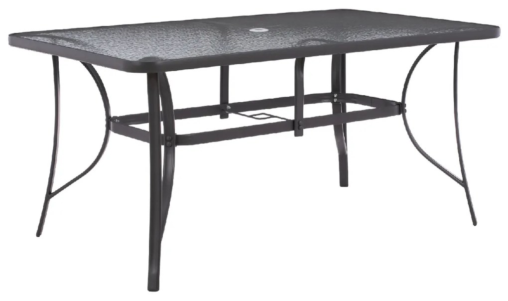 ΤΡΑΠΕΖΙ BRUNO 150X90Χ75Υεκ. ΜΕΤΑΛΛΙΚΟ ΟΡΘΟΓΩΝΙΟ ΓΚΡΙ ΜΕ ΤΡΥΠΑ ΟΜΠΡΕΛΑΣ Φ38  HM5145.11