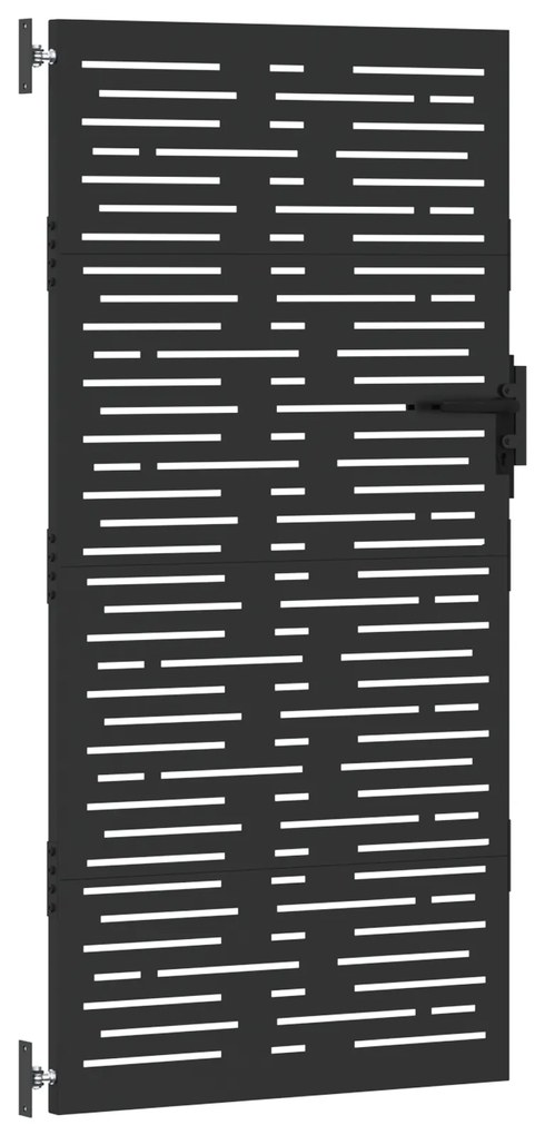 vidaXL Πύλη Κήπου Μαύρο 105 x 200 cm Ατσάλι με Επικάλυψη Πούδρας