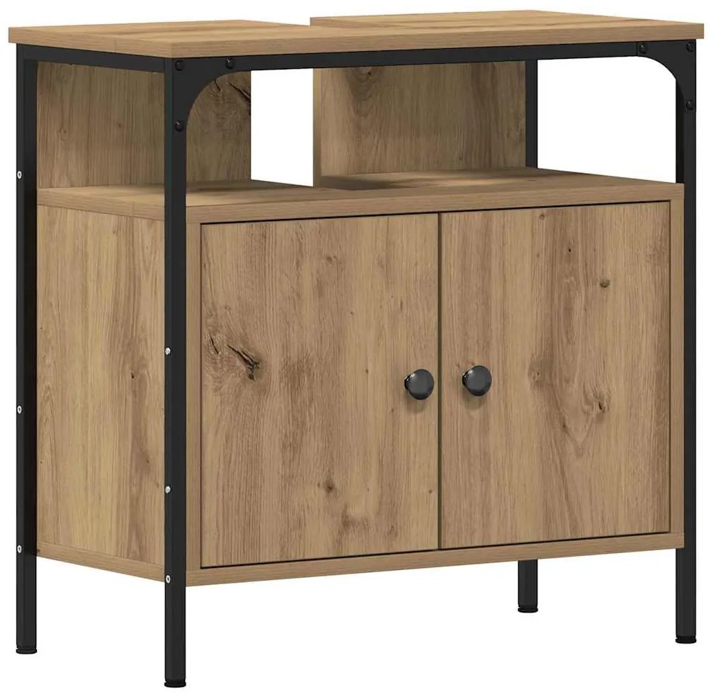 vidaXL Μονάδες Νιπτήρα Μπάνιου με ράφι 3 pcs Καφέ 80 x 30 x 60 cm