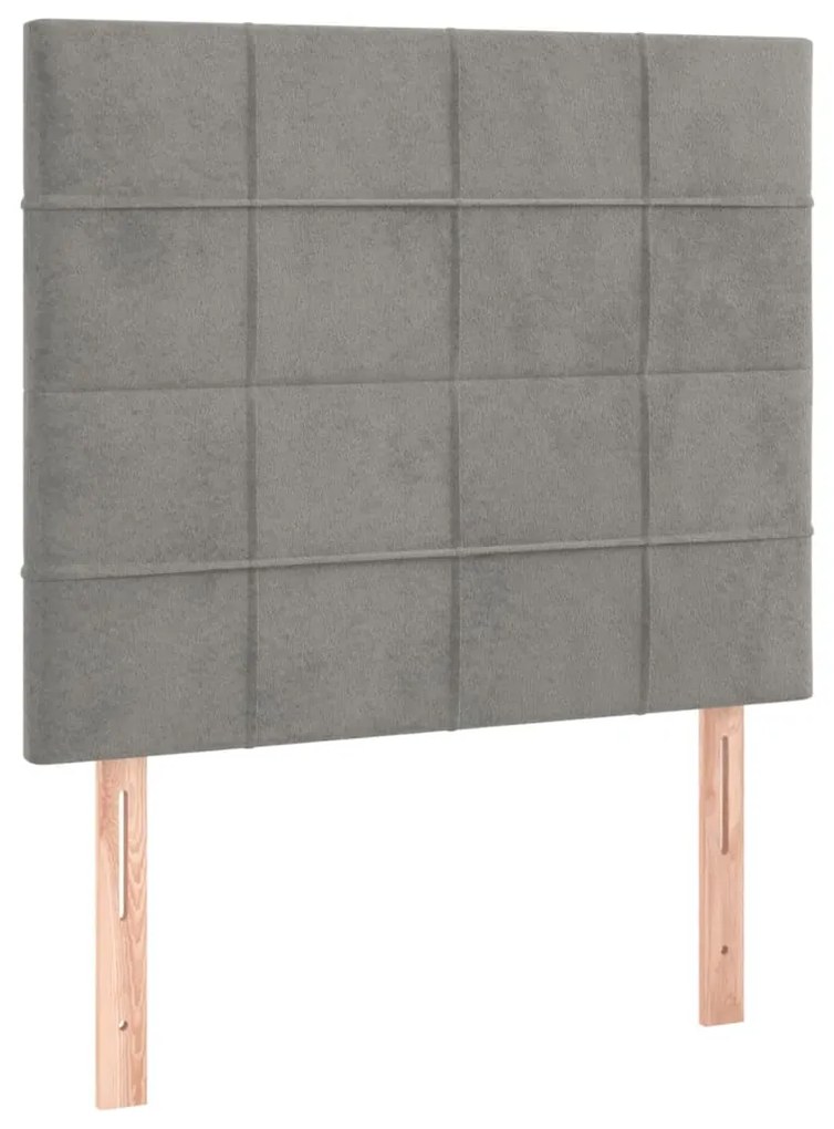 vidaXL Κρεβάτι Boxspring με Στρώμα Ανοιχτό Γκρι 120x200 εκ. Βελούδινο