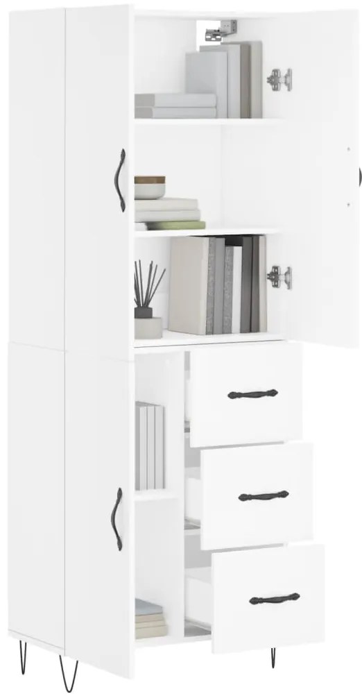 vidaXL Ντουλάπι Λευκό 69,5x34x180 εκ. από Επεξεργασμένο Ξύλο