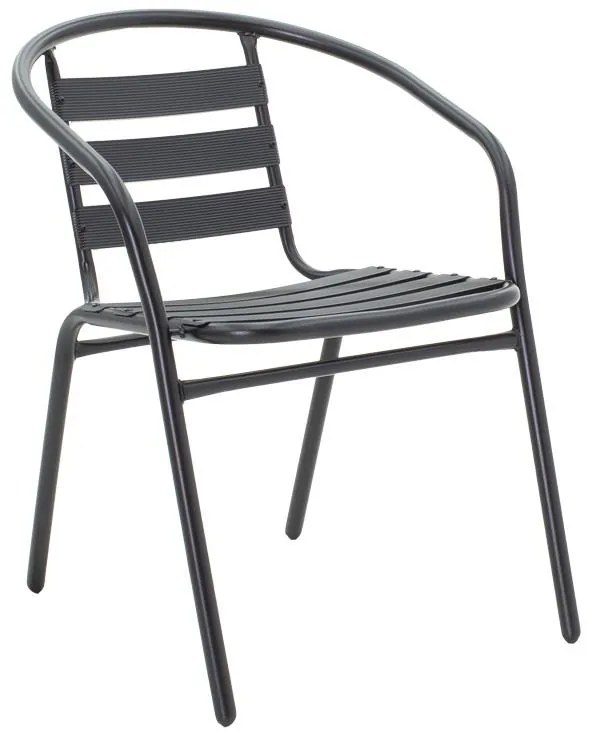 Σετ κήπου - Τραπεζαρία Valor - Tade 5 τεμ. μέταλλο μαύρο - γυαλί 110x60x70 εκ. 110x60x70 εκ.