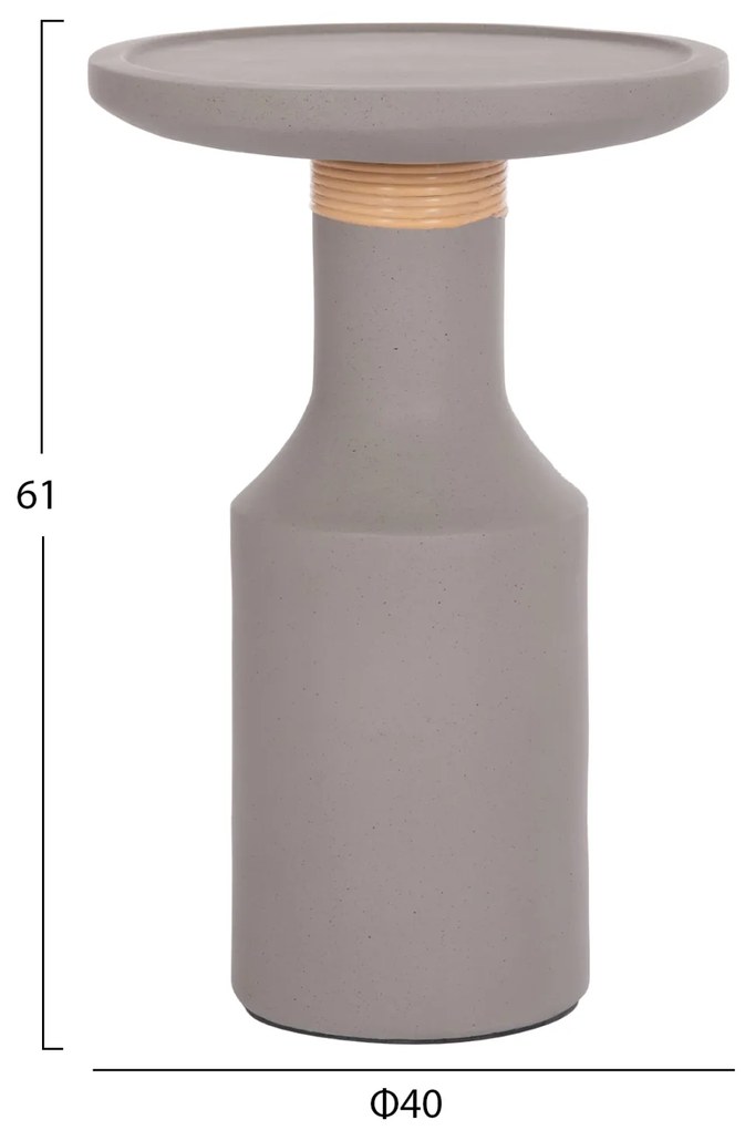 ΒΟΗΘΗΤΙΚΟ ΤΡΑΠΕΖΙ TRED(T) HM18169.03 FIBER CEMENT ΓΚΡΙ-ΦΥΣΙΚΟ RATTAN--Φ40x61Υεκ. - 0535723 - HM18169.03