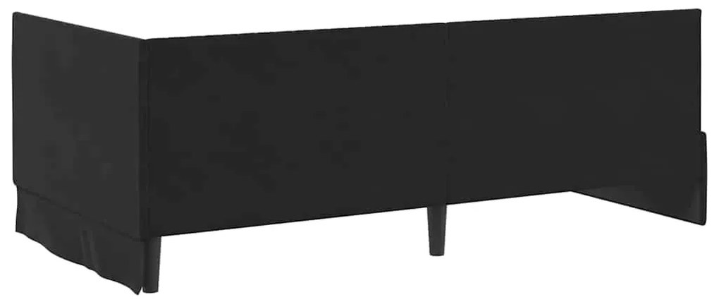 vidaXL Κρεβάτι Γωνίας με κεφαλάρι Μαύρο 100 x 200 cm Βελούδο