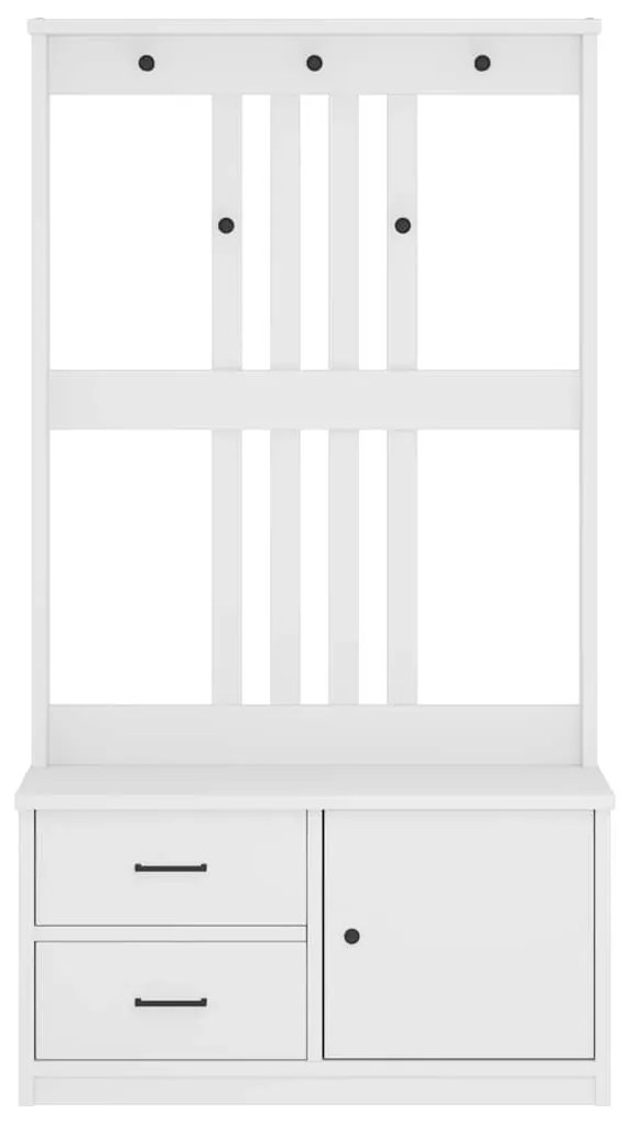 vidaXL Δέντρο χωλ SANDNES Λευκό 87x40x159,5 εκ. Πεύκο μασίφ ξύλο