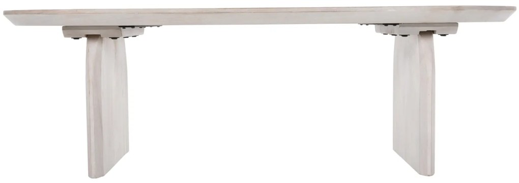 ΤΡΑΠΕΖΙ ΣΑΛΟΝΙΟΥ ΟΒΑΛ HONKY HM9710 ΜΑΣΙΦ ΞΥΛΟ MANGO- ΛΕΥΚΟ 130x60x35Υεκ.