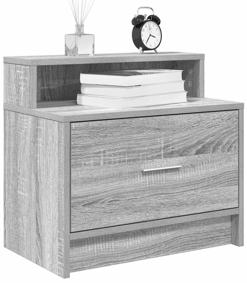 vidaXL Κομοδίνο με συρτάρι Γκρι Sonoma 51x31x47 εκ.