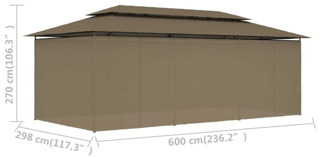 ΚΙΟΣΚΙ ΜΕ ΚΟΥΡΤΙΝΕΣ TAUPE 600 X 298 X 270 ΕΚ. 180 ΓΡ./Μ² 312247