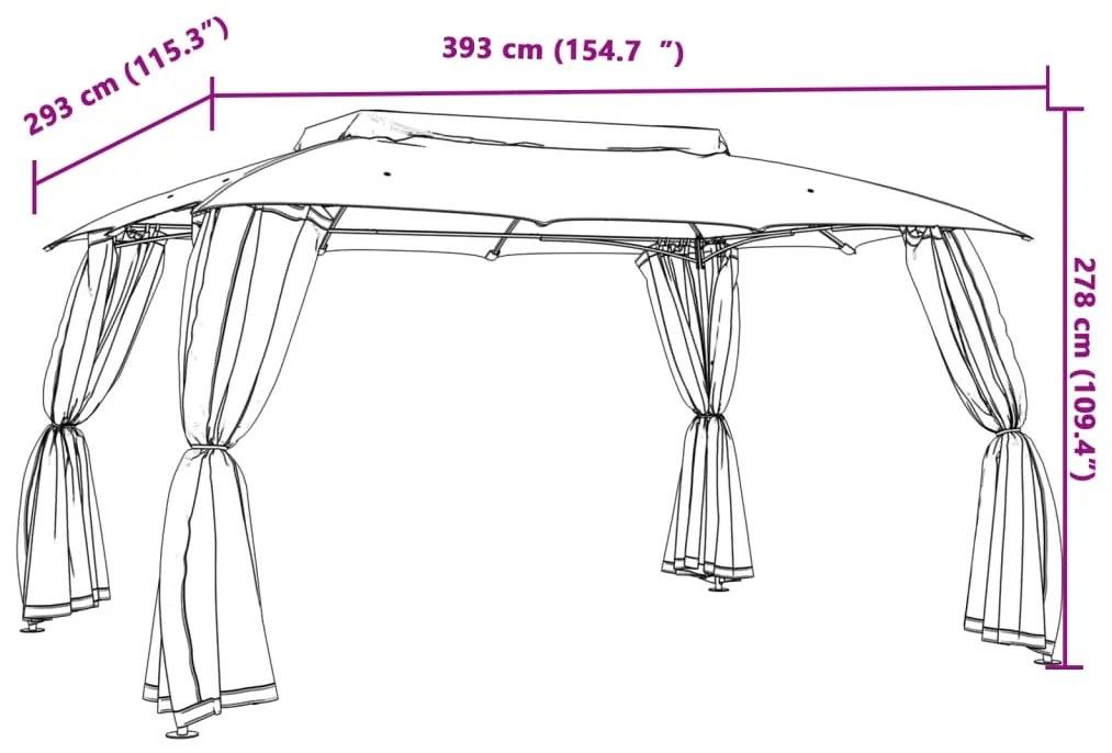 ΚΙΟΣΚΙ ΜΕ ΔΙΠΛΟΥΣ ΤΟΙΧΟΥΣ/ΔΙΧΤΥ TAUPE 3,93X2,93 Μ. ΑΠΟ ΑΤΣΑΛΙ 368453