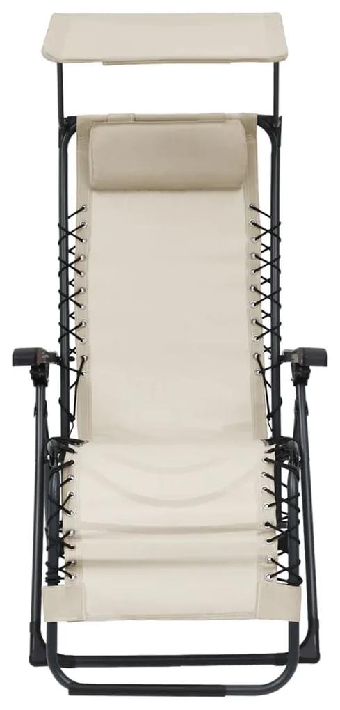 vidaXL Καρέκλες Εξ. Χώρου Πτυσσόμενες 2 τεμ. Κρεμ από Textilene