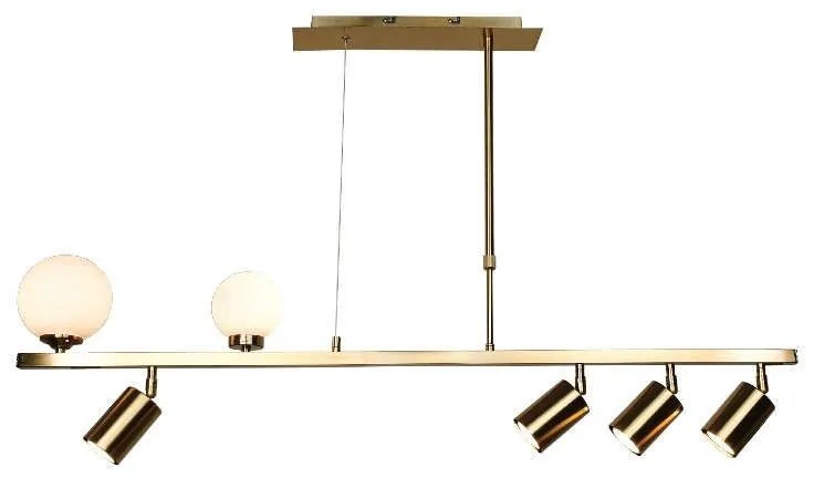 Φωτιστικό Οροφής-Ράγα 6191 110x70cm 2xG9 &amp; 4xGU10 Gold Inlight Metal, Glass