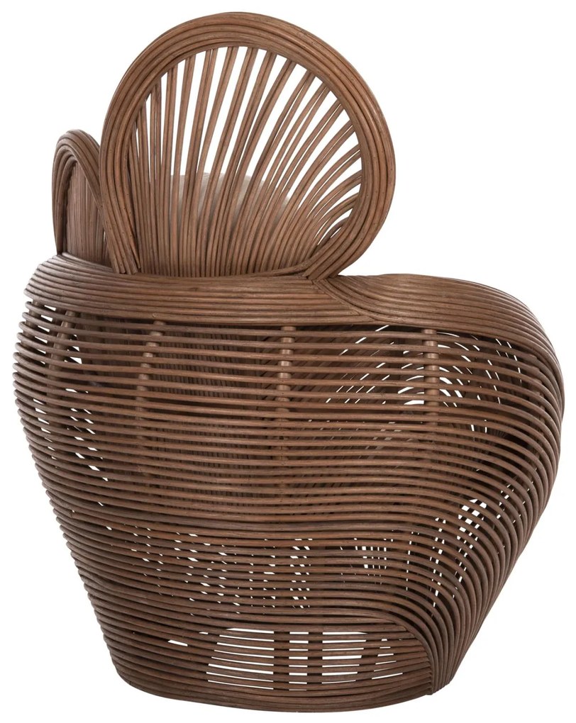 Καρέκλα - Πολυθρόνα CIRCE C9883 Καφέ Rattan με Εκρού Μαξιλάρια 100x74x112,5Υεκ. 100x74x112.5 εκ.