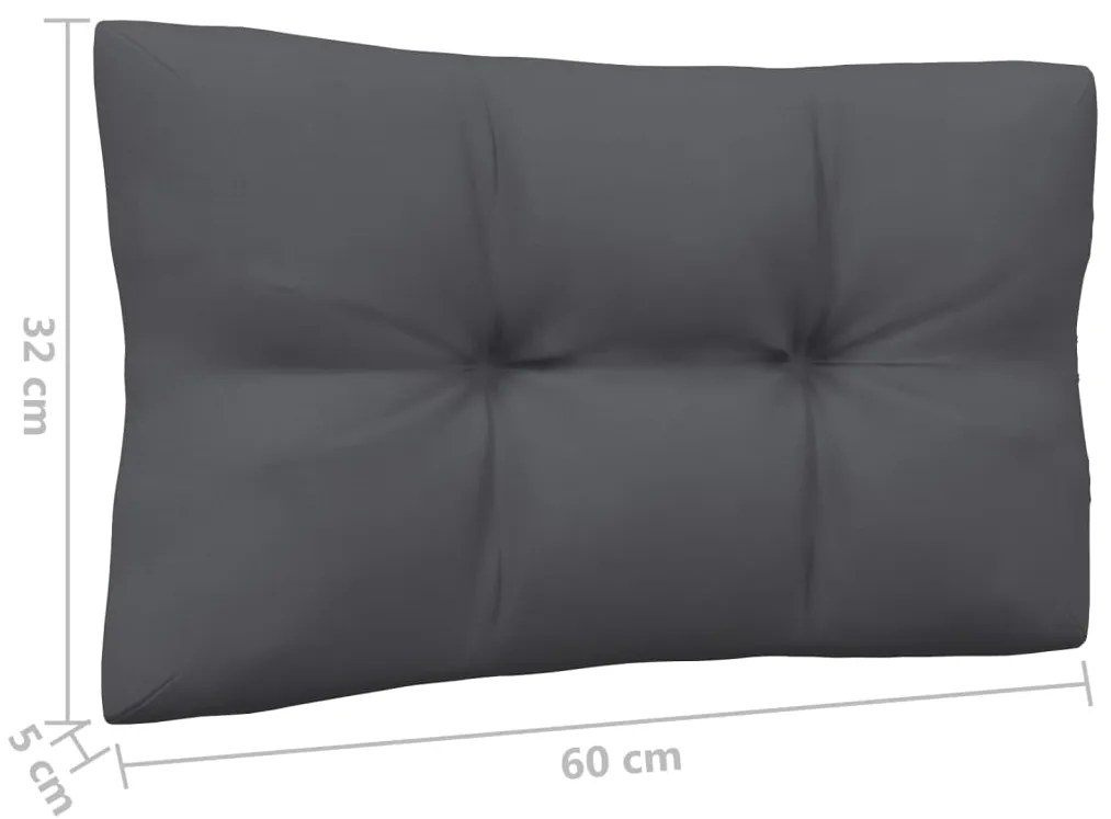 vidaXL Καναπές Κήπου Τετραθέσιος από Μασίφ Ξύλο Πεύκου με Ανθρακί Μαξιλάρια