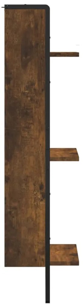 vidaXL Ραφιέρα Τοίχου με 3 Ράφια Καπνιστή Δρυς 30x25x100 εκ.