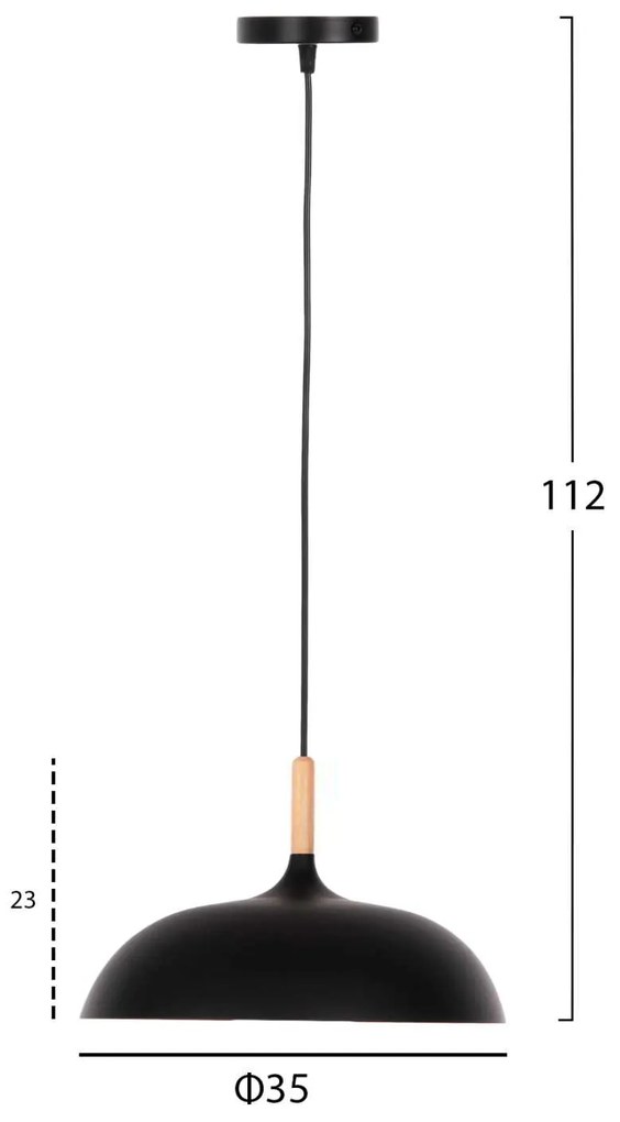 ΦΩΤΙΣΤΙΚΟ ΟΡΟΦΗΣ ΚΡΕΜΑΣΤΟ HM4156 ΜΑΥΡΟ ΜΕΤΑΛΛΟ-ΞΥΛΙΝΗ ΛΕΠΤΟΜΕΡΕΙΑ Φ35x112Υεκ