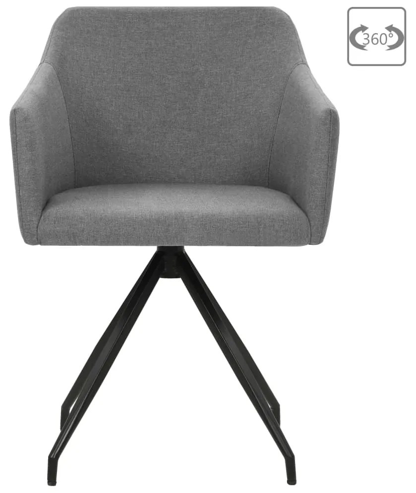 vidaXL Καρέκλες Τραπεζαρίας Περιστρεφόμενες 2 τεμ Αν. Γκρι Υφασμάτινες