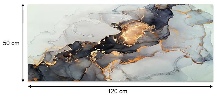 Πίνακας σε καμβά Abstract Golden Dream Megapap ψηφιακής εκτύπωσης 120x50x3εκ.