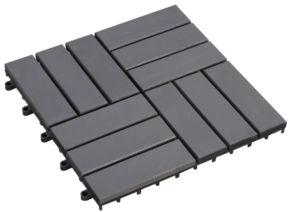 vidaXL Πλακάκια Deck 10 τεμ. Γκρι Πατίνα 30x30 εκ. Μασίφ Ξύλο Ακακίας