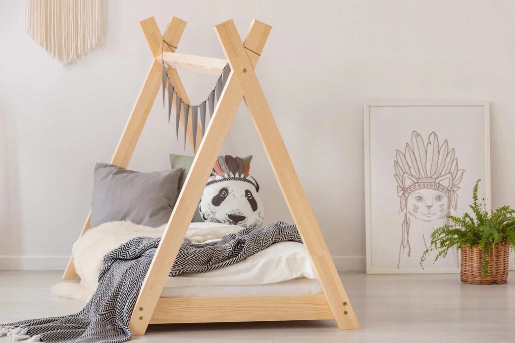 Kρεβάτι Παιδικό Montessori Tipi σε Φυσικό  Ξύλο  80×180cm  Adeko  (Δώρο 10% έκπτωση στο Στρώμα)