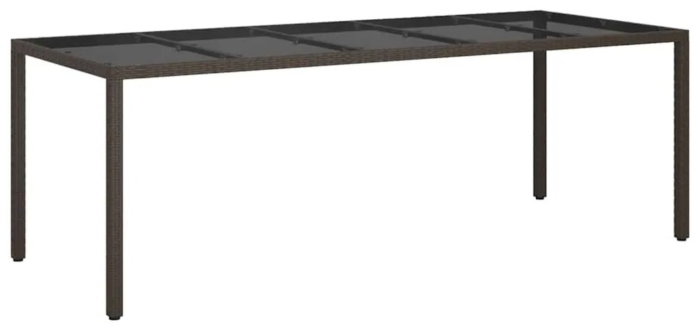 vidaXL Τραπέζι Κήπου για Φαγητό Καφέ 250 x 100 x 75 cm Πολυ ράταν