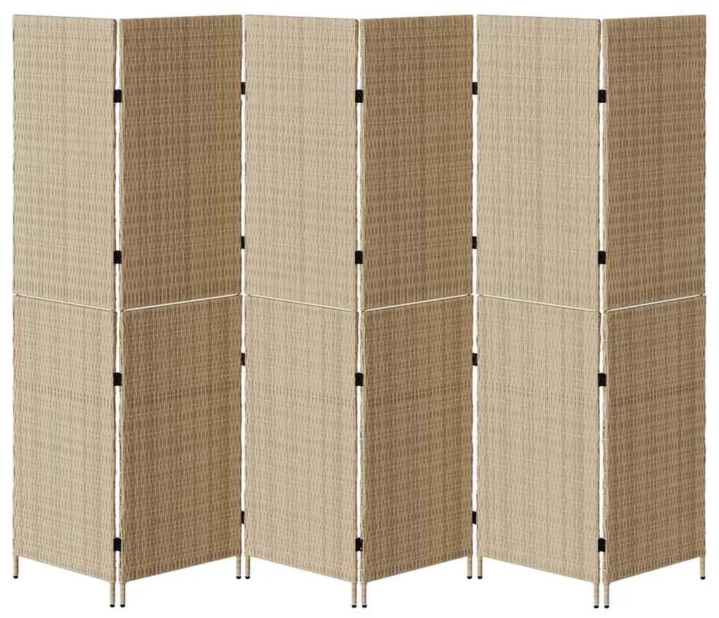 vidaXL Διαχωριστικό Δωματίου Μπεζ 294 x 180 cm συνθετικό ρατάν